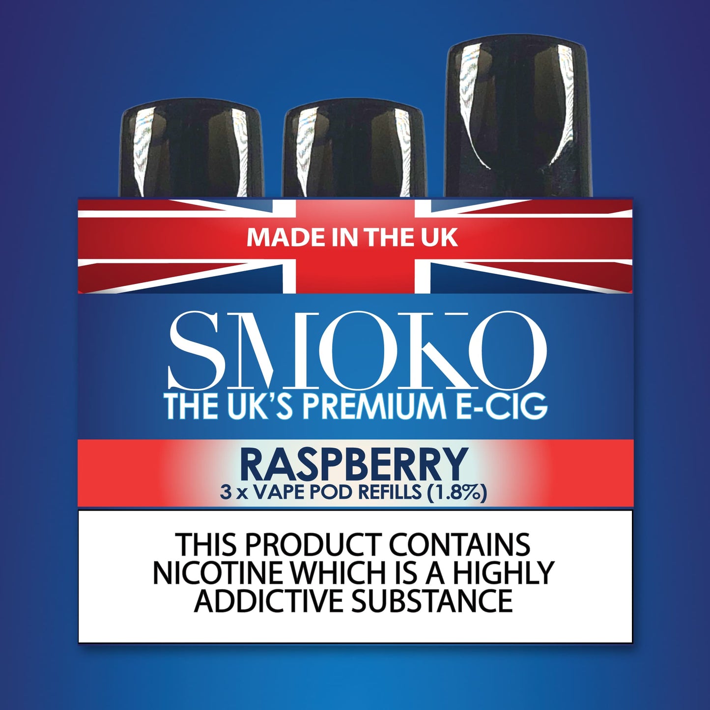 SMOKO E Cigarettes Vape Pod náplně s příchutí malina 1.8 %