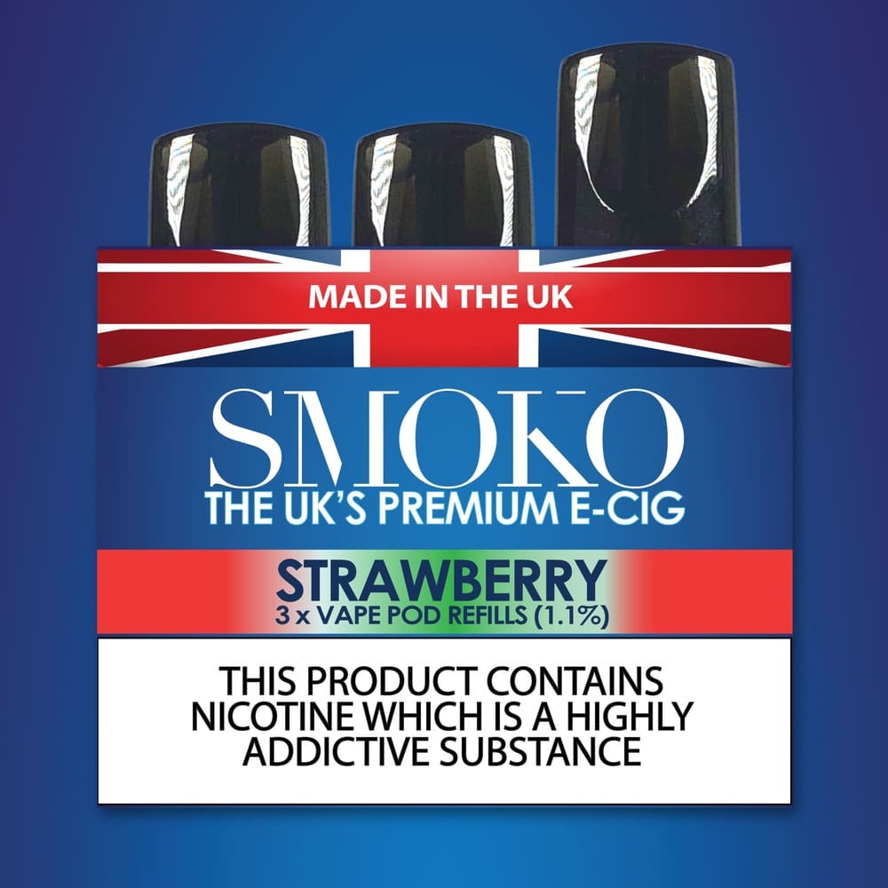 Strawberry Flavour Vape POD Refills SMOKO Vapes