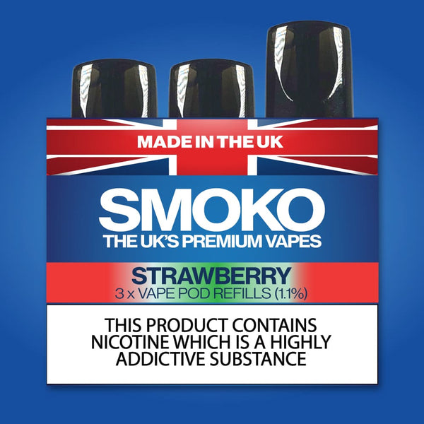 STRAWBERRY - VAPE POD REFILLS - SMOKO E Cigarettes
