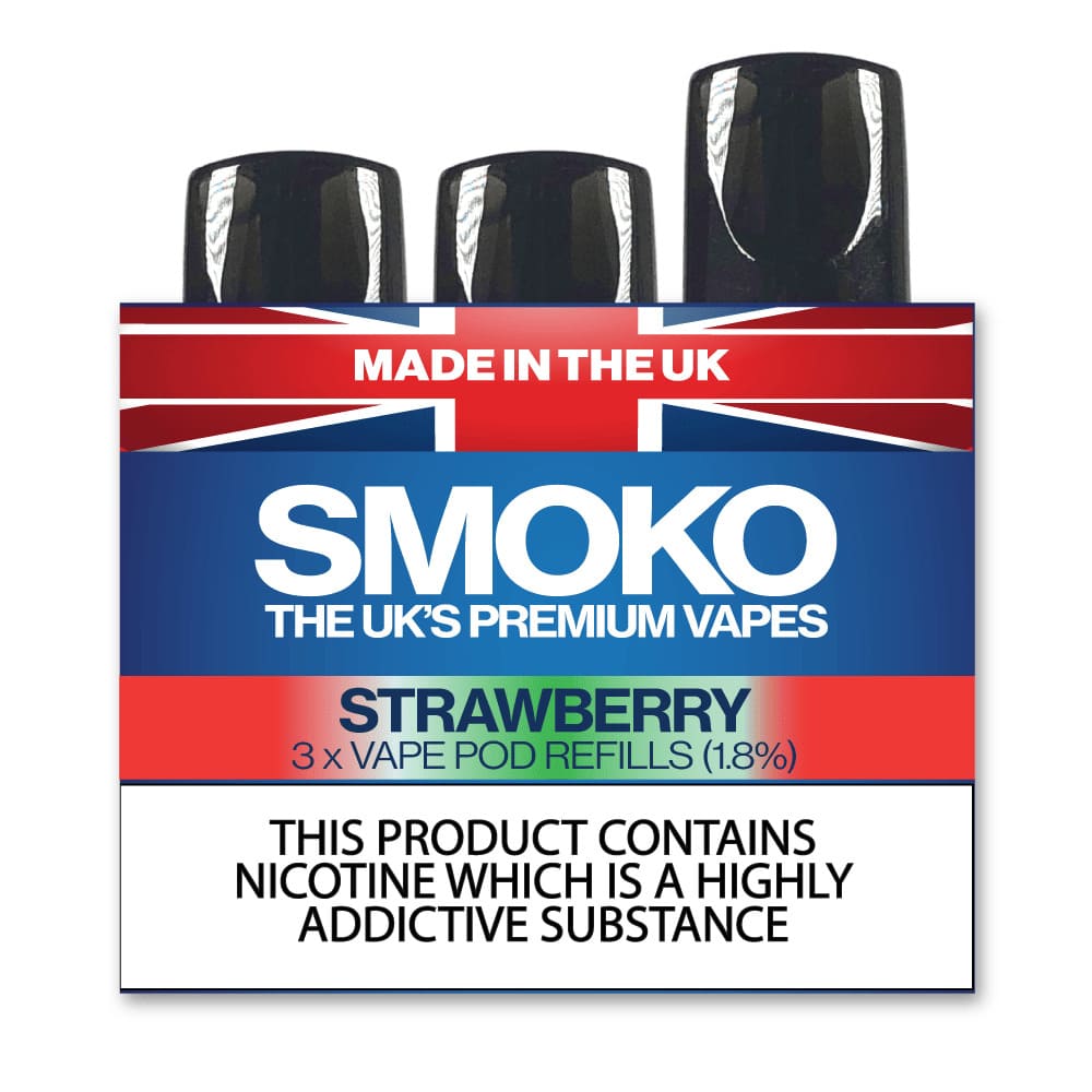 STRAWBERRY - VAPE POD REFILLS - SMOKO E Cigarettes