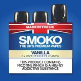 VANILLA - VAPE POD REFILLS - SMOKO E Cigarettes