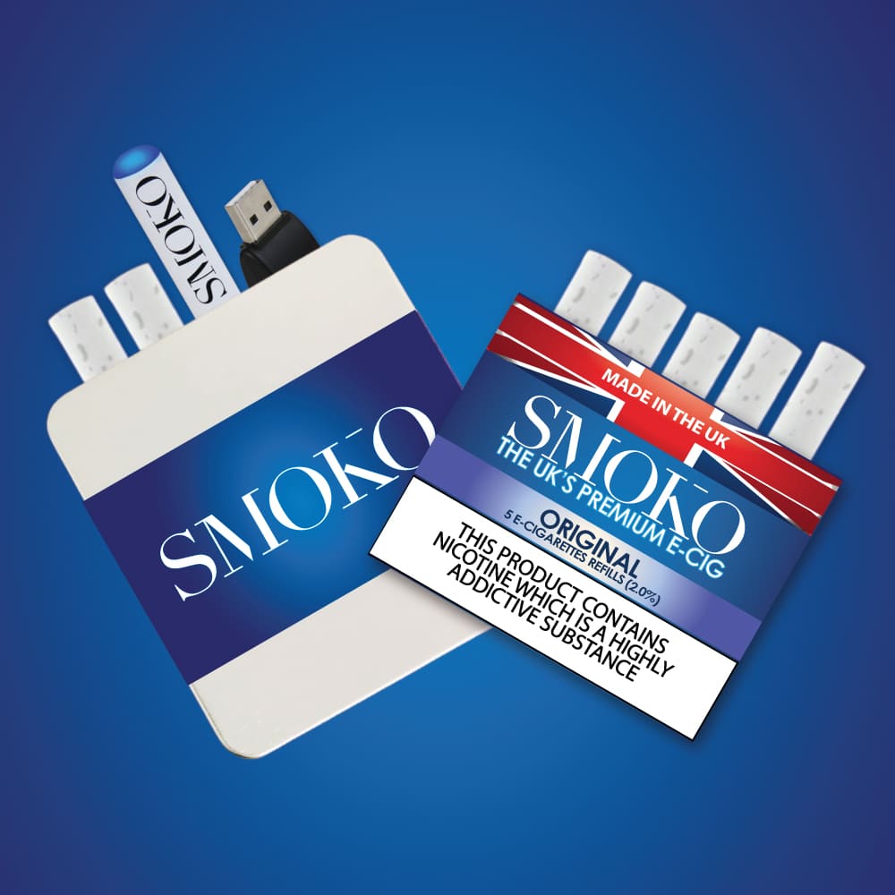 SMOKO E-Cigarette Starter Kit Deal - Cigalike Start Kit + 1 Pack Original 2.0% ECIG Refills