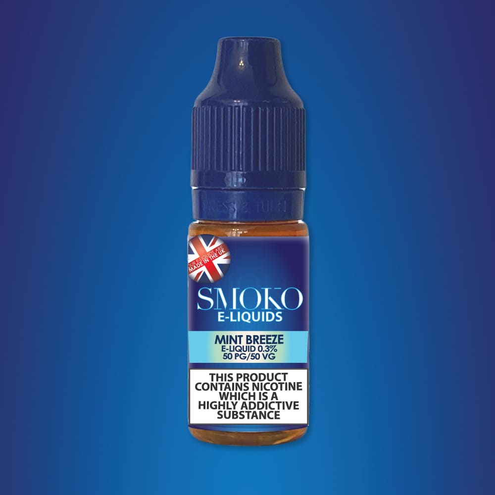 Mint Breeze Flavored E-Liquid e-liquid SMOKO Styrke: 0.3%