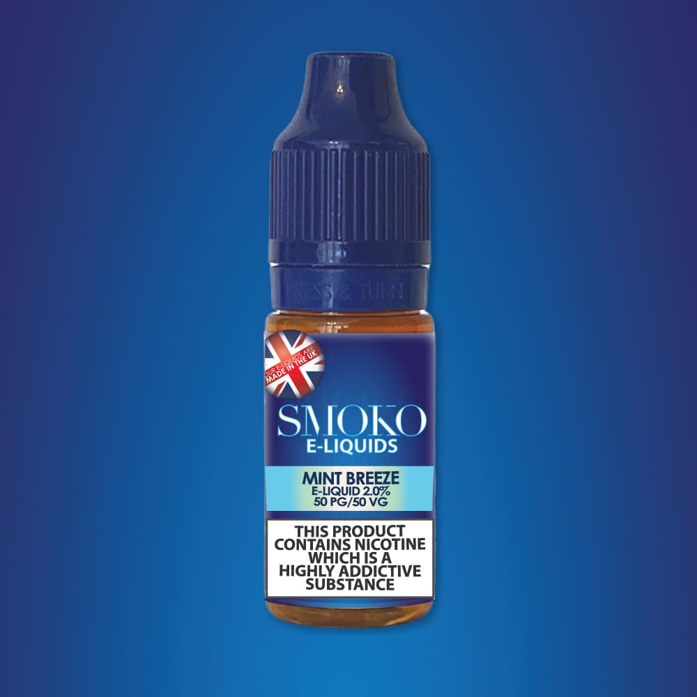 Mint Breeze Flavoured E - Liquid (Made in the UK) - SMOKO E Cigarettes