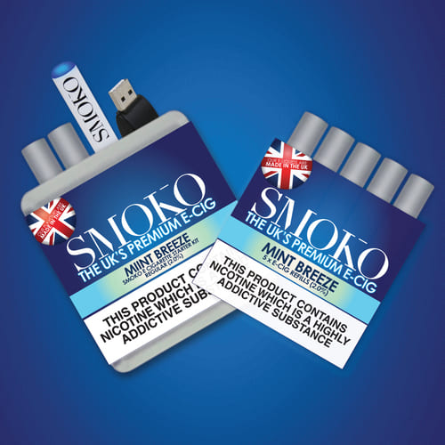 GRATIS SMOKO E-sigarett startsett-tilbud når du kjøper en pakke med e-sigarettpåfyll
