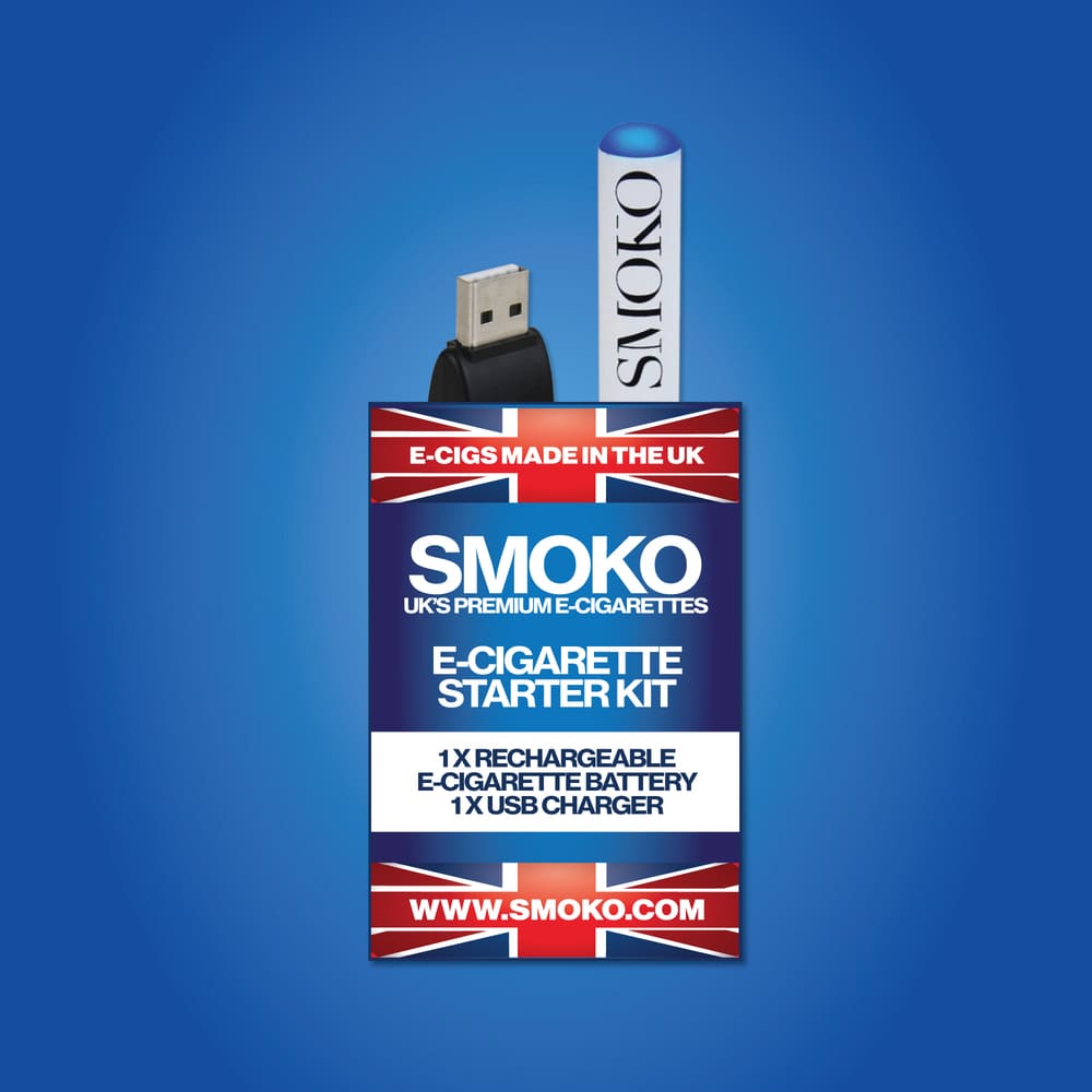 SMOKO E-Cigarette Starter Kit with Rechargeable E-Cig Battery + E-Cig USB Charger