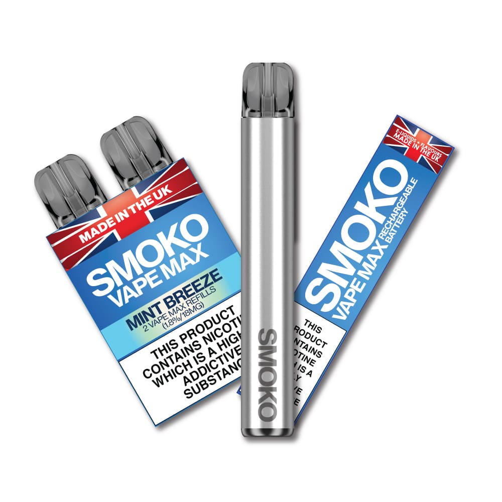 VAPE MAX STARTER KIT + 1 PACK BREEZE 1.8% VAPE MAX REFILLS