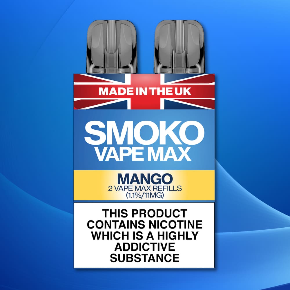 The SMOKO VAPE MAX Mango Flavour Refill 1.1% - Made in the UK