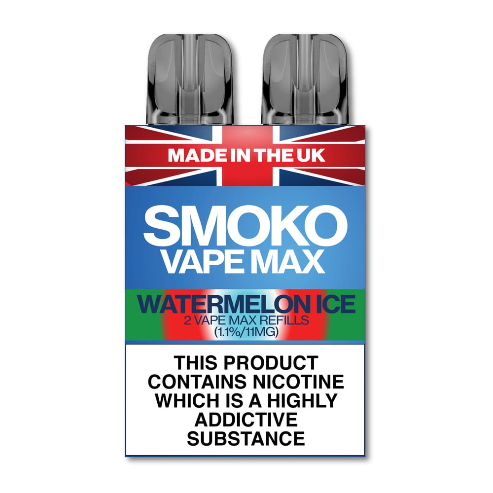WATERMELON ICE VAPE MAX REFILLS - MADE IN THE UK - SMOKO E-Cigarettes + Vapes