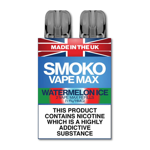 WATERMELON ICE VAPE MAX REFILLS - MADE IN THE UK - SMOKO E-Cigarettes + Vapes