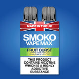 FRUIT BURST FLAVOUR VAPE MAX REFILLS - SMOKO E Cigarettes