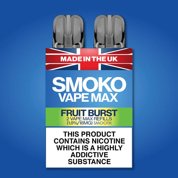 Saveur CLAT DE FRUITS Recharges VAPE MAX - Fabriqu au Royaume-Uni  SMOKO  E Cigarettes