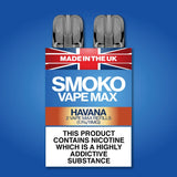 HAVANA CIGAR FLAVOUR VAPE MAX REFILLS - SMOKO E Cigarettes