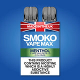 MENTHOL FLAVOUR VAPE MAX REFILLS - SMOKO E Cigarettes