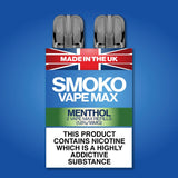 MENTHOL FLAVOUR VAPE MAX REFILLS - SMOKO E Cigarettes