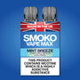 MINT BREEZE FLAVOUR VAPE MAX REFILLS - SMOKO E Cigarettes