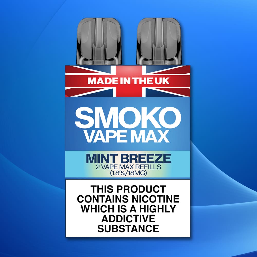 BREEZE FLAVOUR VAPE MAX REFILLS MADE UK