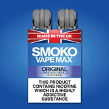 ORIGINAL TOBACCO FLAVOUR VAPE MAX REFILLS - SMOKO E Cigarettes