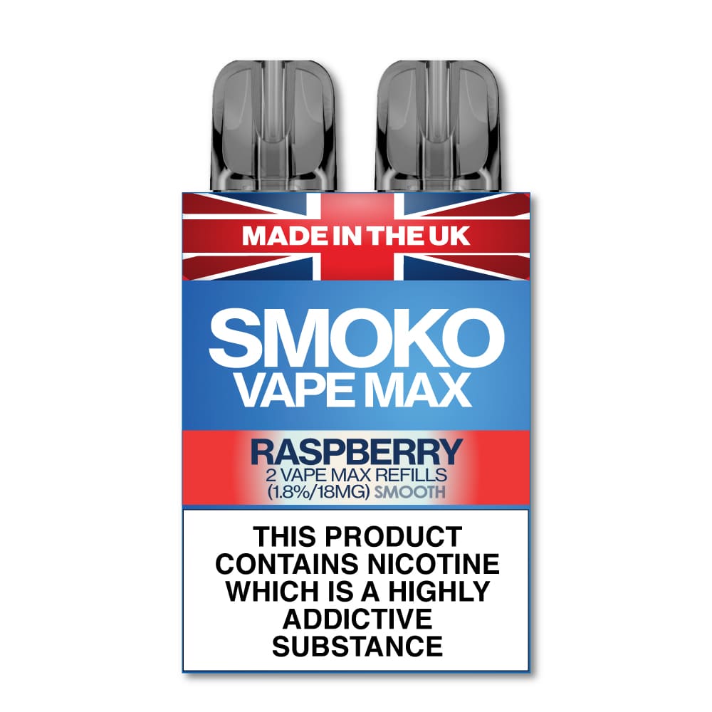 RASPBERRY FLAVOUR VAPE MAX REFILLS - SMOKO E Cigarettes