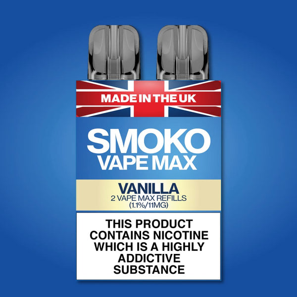 VANILLA FLAVOUR VAPE MAX REFILLS - SMOKO E Cigarettes