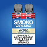 VANILLA FLAVOUR VAPE MAX REFILLS - SMOKO E Cigarettes