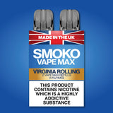 VIRGINIA ROLLING VAPE MAX REFILLS - SMOKO E Cigarettes