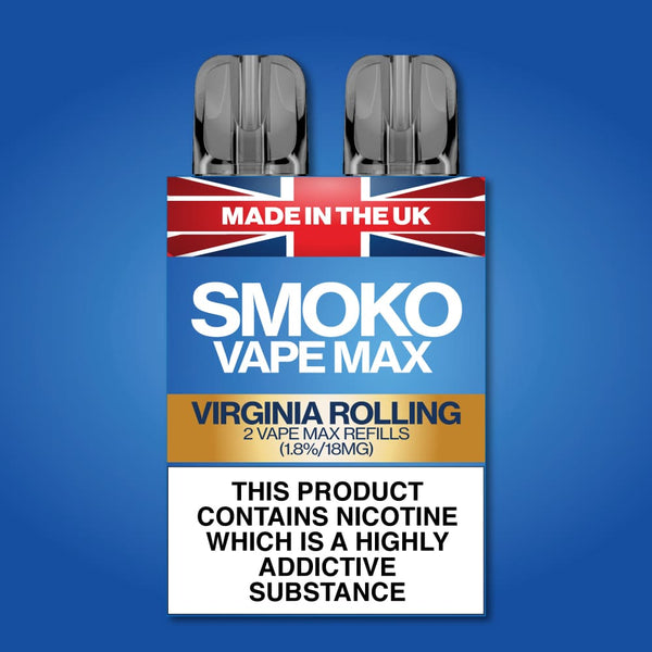 Saveur TABAC À ROULER DE VIRGINIE Recharges VAPE MAX – SMOKO E Cigarettes