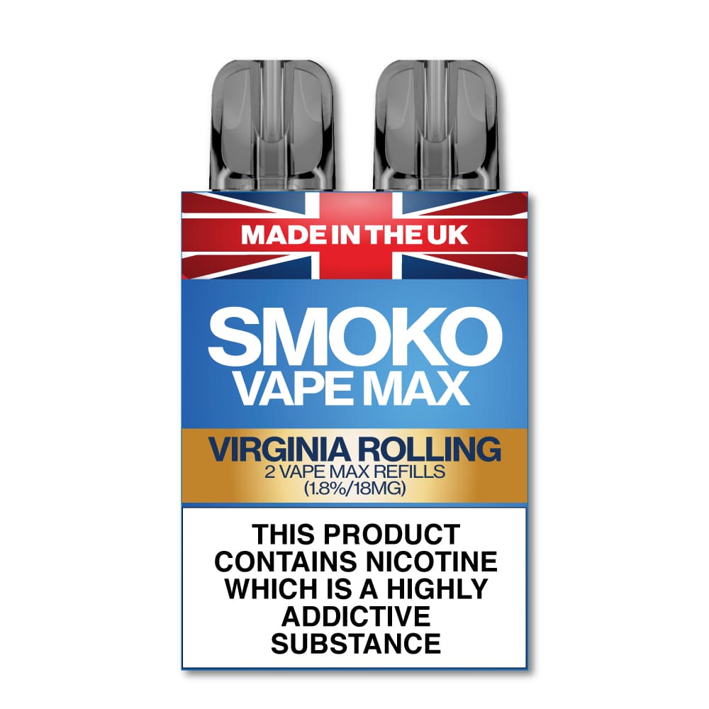 Saveur TABAC ROULER DE VIRGINIE Recharges VAPE MAX SMOKO E Cigarettes Saveur TABAC ROULER DE VIRGINIE Recharges VAPE MAX SMOKO E Cigarettes