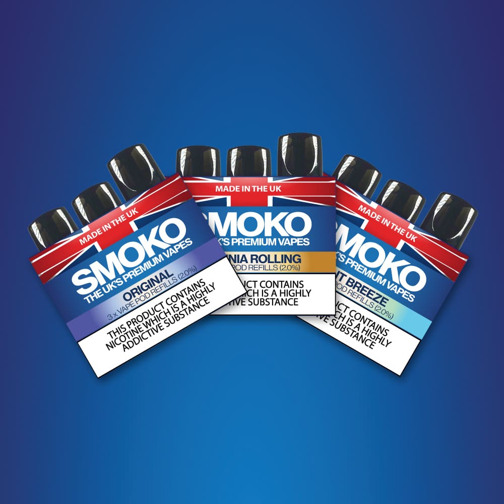 SMOKO Vapes come in 16 amazing flavours and a wide range of nicotine strengths