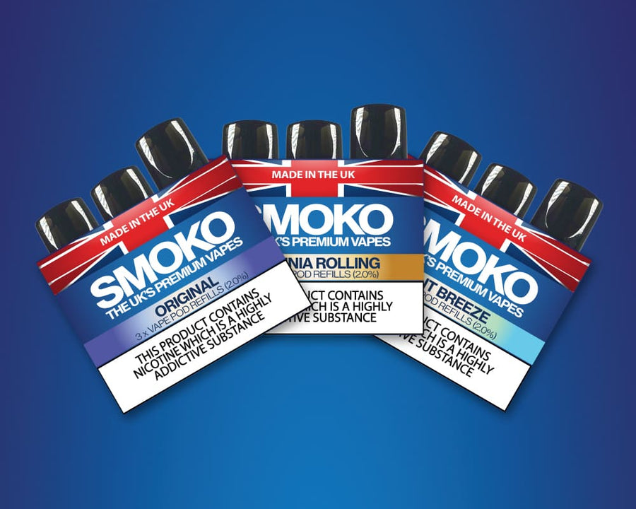 SMOKO Vapes come in 16 amazing flavours and a wide range of nicotine strengths