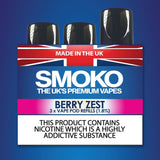 BERRY ZEST (ENERGY) - VAPE POD REFILLS - SMOKO E Cigarettes