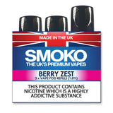 BERRY ZEST (ENERGY) - VAPE POD REFILLS - SMOKO E Cigarettes