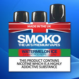 WATERMELON ICE - VAPE POD REFILLS - UK MADE VAPE REFILLS - SMOKO E-Cigarettes + Vapes