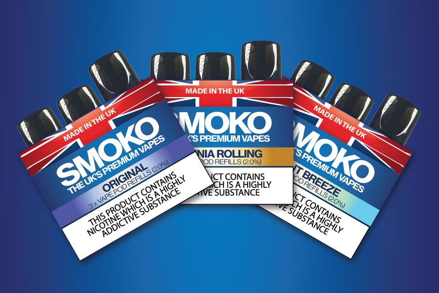 SMOKO VAPE POD Starter Kit - UK's best VAPE Made in the UK SMOKO E Cigarettes SMOKO VAPE POD Starter Kit - UK's best VAPE Made in the UK SMOKO E Cigarettes