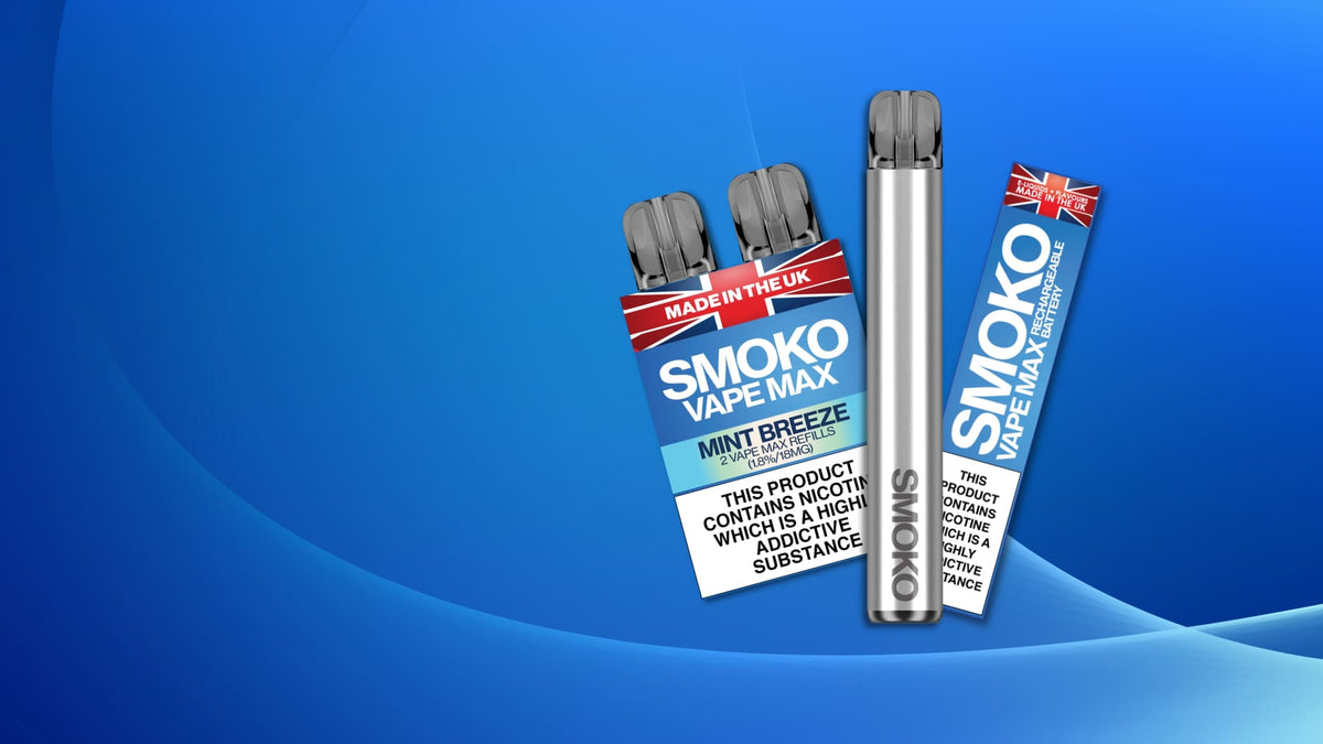 SMOKO VAPE MAX Refills with FREE VAPE MAX STARTER KIT - MADE IN THE UK VAPES