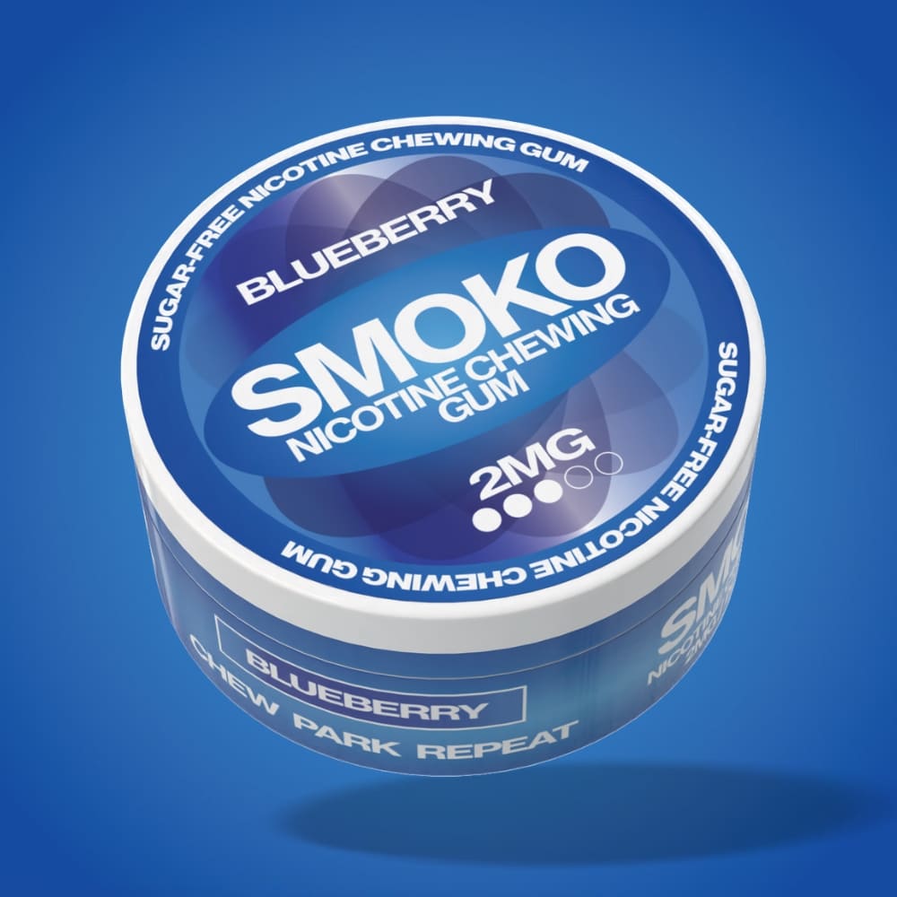 Blueberry 2MG Sugar - Free Nicotine Chewing Gum - SMOKO E Cigarettes
