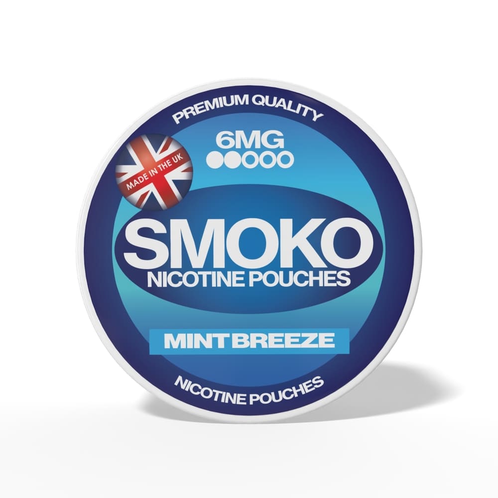 SMOKO Nicotine Pouches - Mint Breeze Flavour - 6mg of nicotine - Made in the UK
