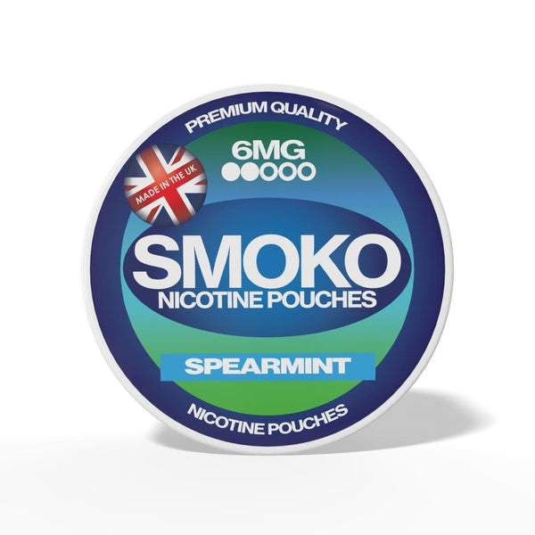 SMOKO Nicotine Pouches - Spearmint Flavour - 6mg of nicotine - Made in the UK