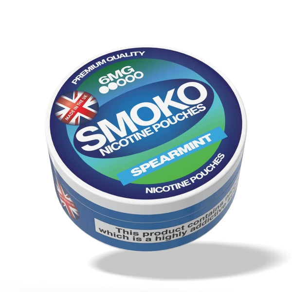 SMOKO Nicotine Pouches - Spearmint Flavour - 6mg of nicotine - Made in the UK