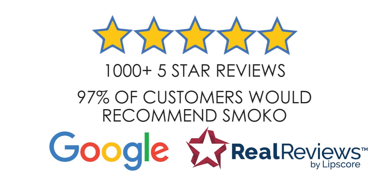 SMOKO E-Zigarette 5-Sterne-Kundenrezensionen 97 % der zufriedenen Kunden würden es weiterempfehlen