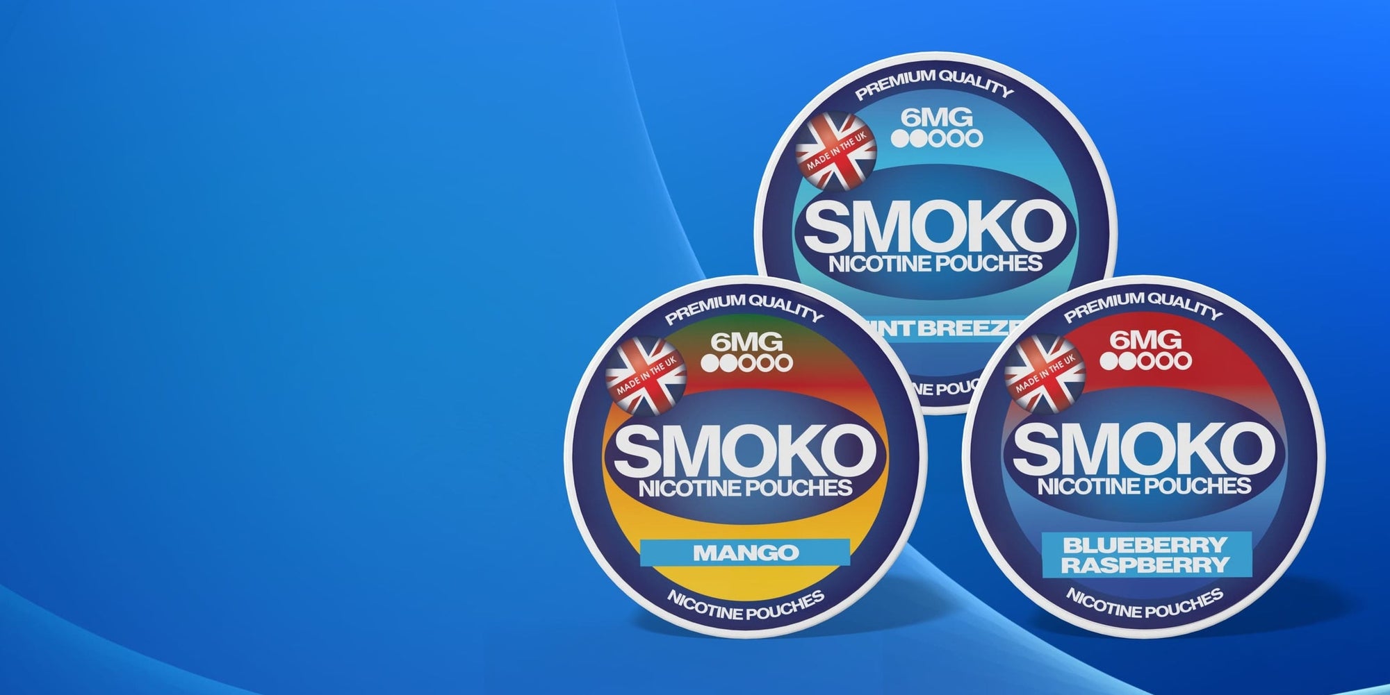 SMOKO Nicotine Pouches - amazing flavours, no tar, no smell - curb your cigarette cravings - Made in the UK