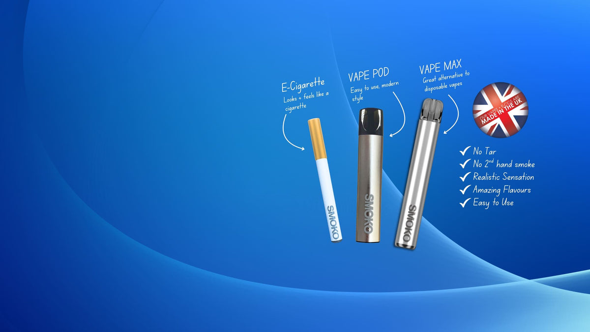 SMOKO E-Cigarettes and Vapes - Made in the UK, Easy To Use, Vapes made for Adult Smokers