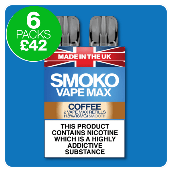 UK'S Best Disposable Vape Alternative - 6 Packs of Vape Max refills + FREE UK Delivery £42