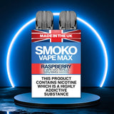 RASPBERRY FLAVOUR VAPE MAX REFILLS - SMOKO E Cigarettes