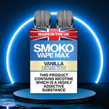 VANILLA FLAVOUR VAPE MAX REFILLS - SMOKO E Cigarettes