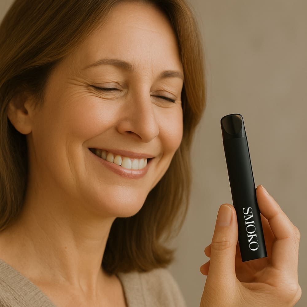 Woman holding a SMOKO VAPE 