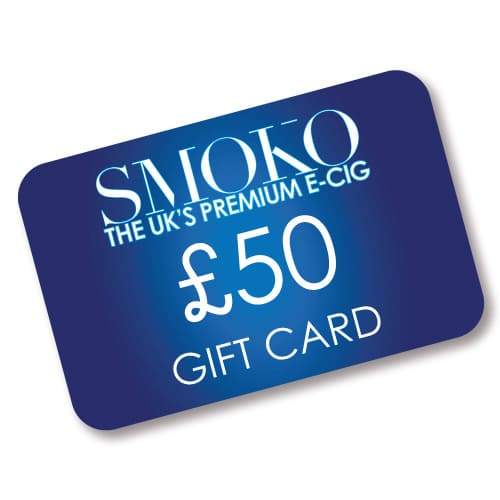 SMOKO E-sigarettgavekort - £ 50 - kan innløses for påfylling av e-sigarett og vape og startpakker
