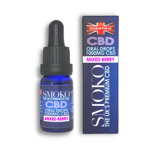 SMOKO's Mixed Berry flavour 1000MG CBD Oils are made from the highest quality CBD extract from organically grown cannabis sativa plants