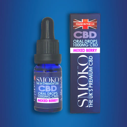 SMOKO's Mixed Berry flavour 1000MG CBD Oils are made from the highest quality CBD extract from organically grown cannabis sativa plants