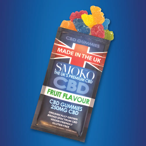 SMOKO CBD Gummies are made from organically grown cannabis sativa extract and made in the UK